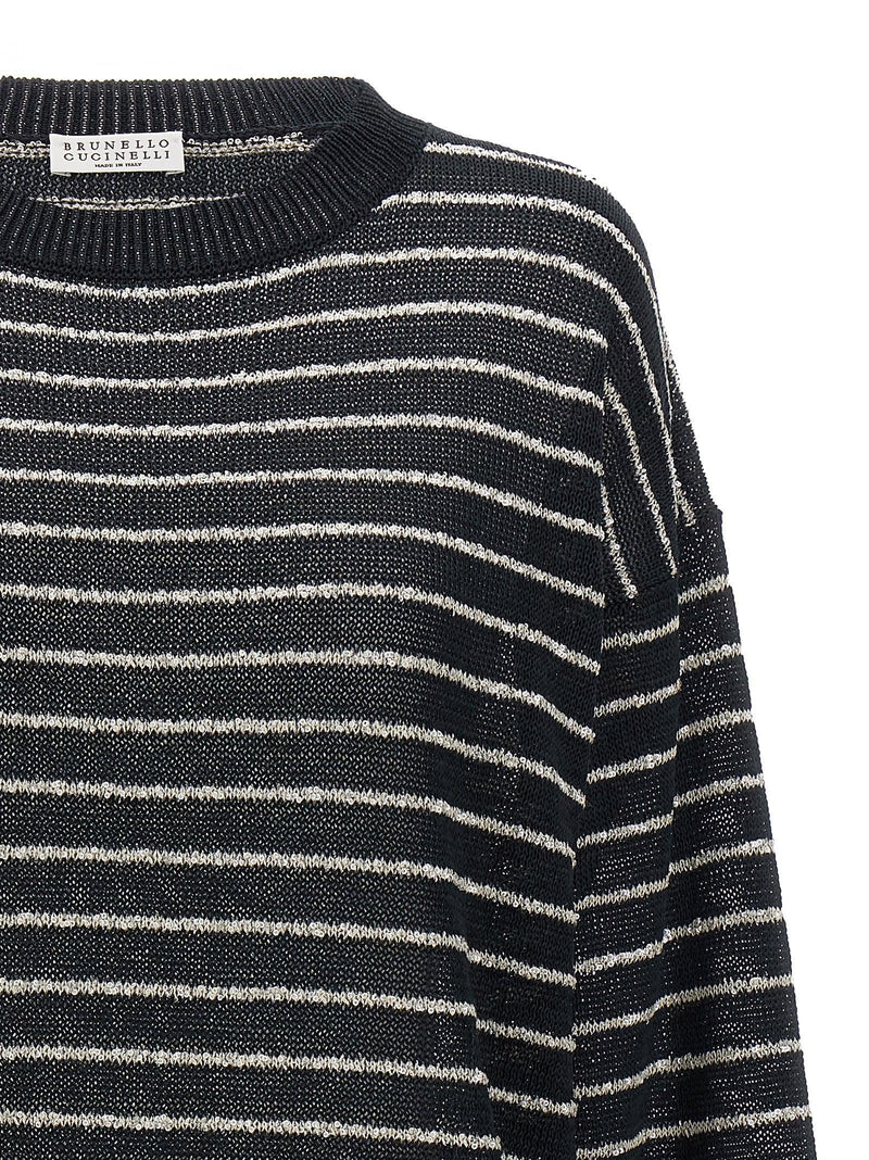 Brunello Cucinelli Sequin Striped Sweater - Women - Piano Luigi