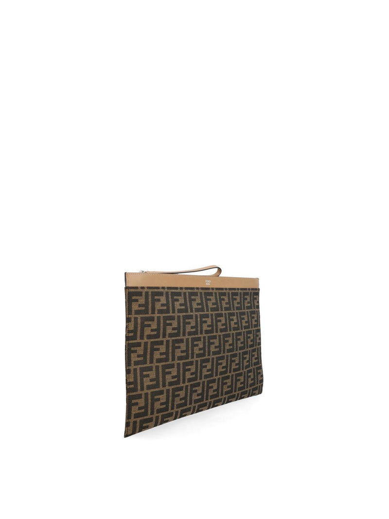 Fendi Embroidered Canvas Large Ff Clutch - Men - Piano Luigi