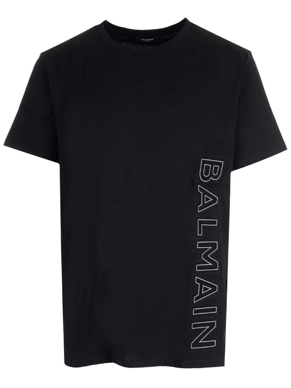 Balmain Black T-shirt With Embossed Logo - Men - Piano Luigi