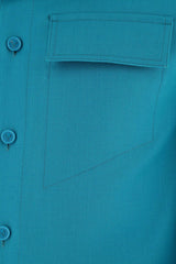 Bottega Veneta Teal Green Stretch Wool Shirt - Men - Piano Luigi