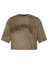 Balmain Beige Cotton T-shirt - Women - Piano Luigi