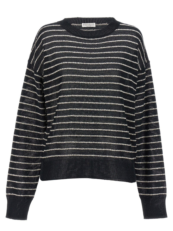 Brunello Cucinelli Sequin Striped Sweater - Women - Piano Luigi