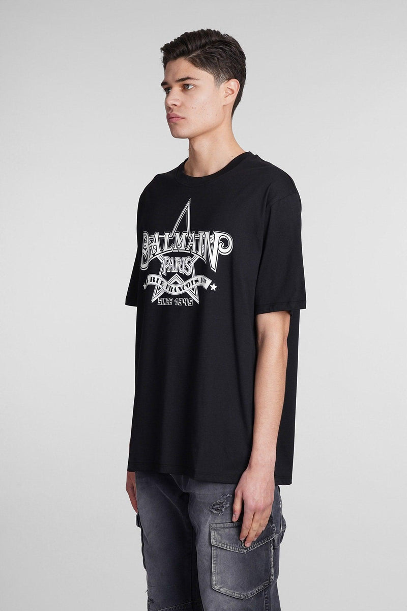 Balmain T-shirt In Black Cotton - Men - Piano Luigi