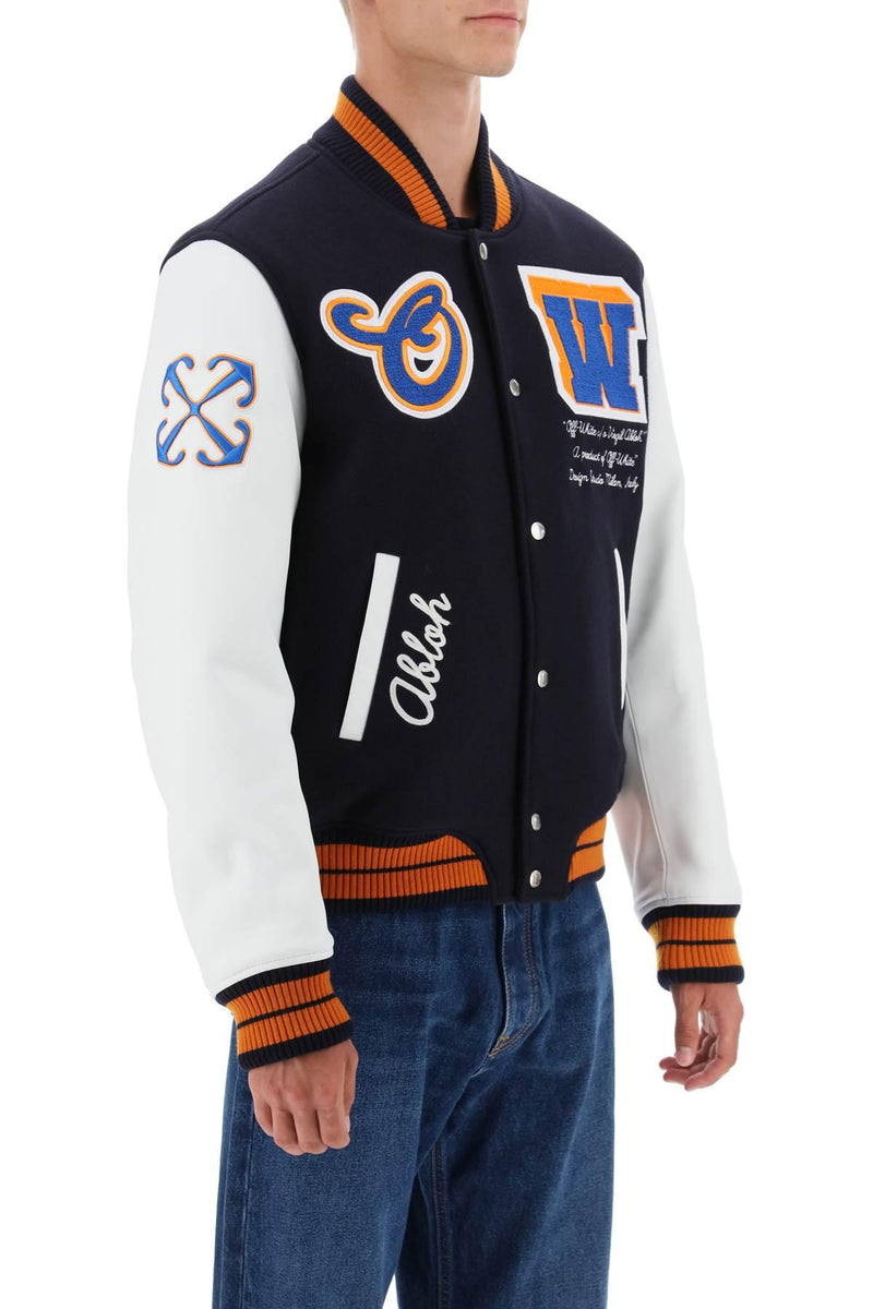 Off-White Hold The Moon Varsity Bomber Jacket - Men - Piano Luigi