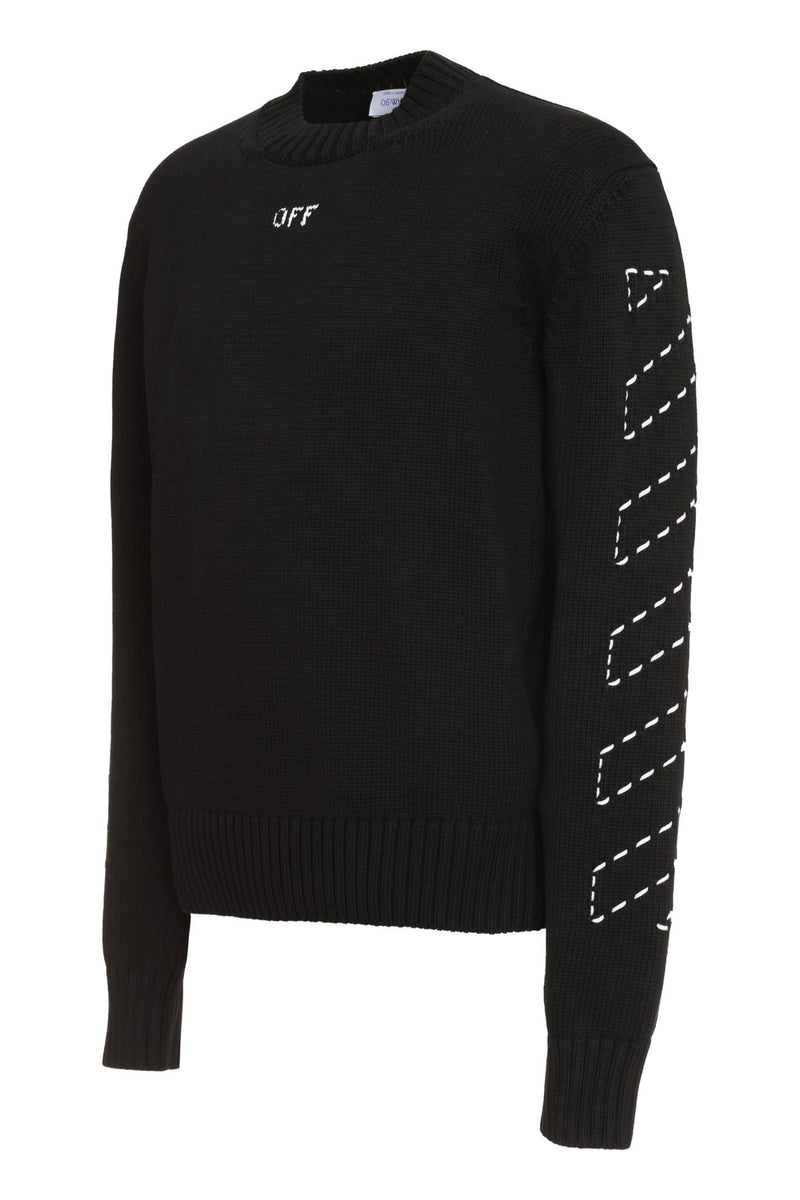 Off-White Cotton Crew-neck Sweater - Men - Piano Luigi