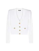 Balmain Buttoned Knit Crop Cardigan - Women - Piano Luigi