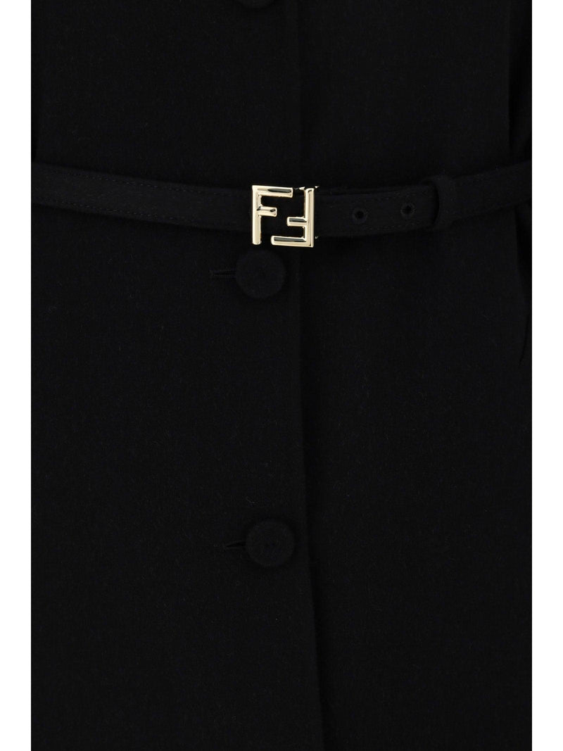 Fendi Wool Coat With Belt - Women - Piano Luigi