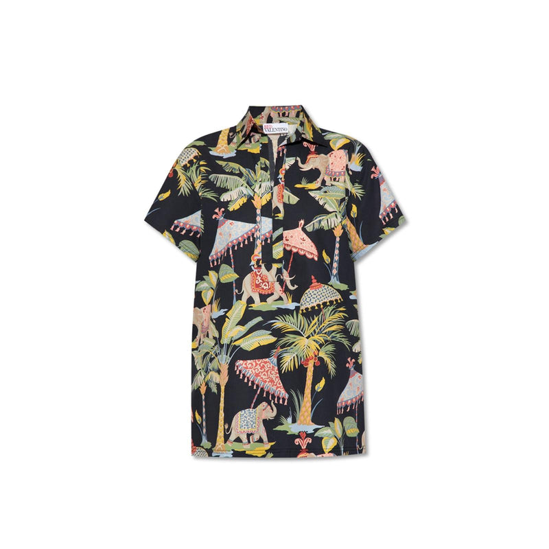 Valentino Printed Short Sleeve Shirt - Women - Piano Luigi