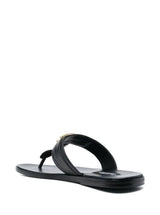 Tom Ford Black Thongs Sandals With Metal T Detail In Leather Man - Men - Piano Luigi