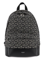 Balmain Backpack In Black And Ivory Jacquard With Maxi Monogram - Men - Piano Luigi