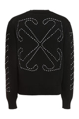 Off-White Cotton Crew-neck Sweater - Men - Piano Luigi