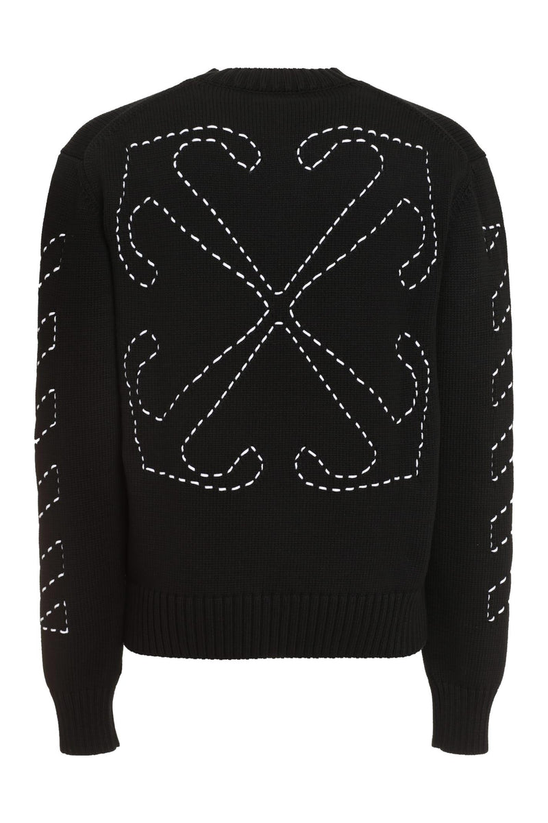 Off-White Cotton Crew-neck Sweater - Men - Piano Luigi