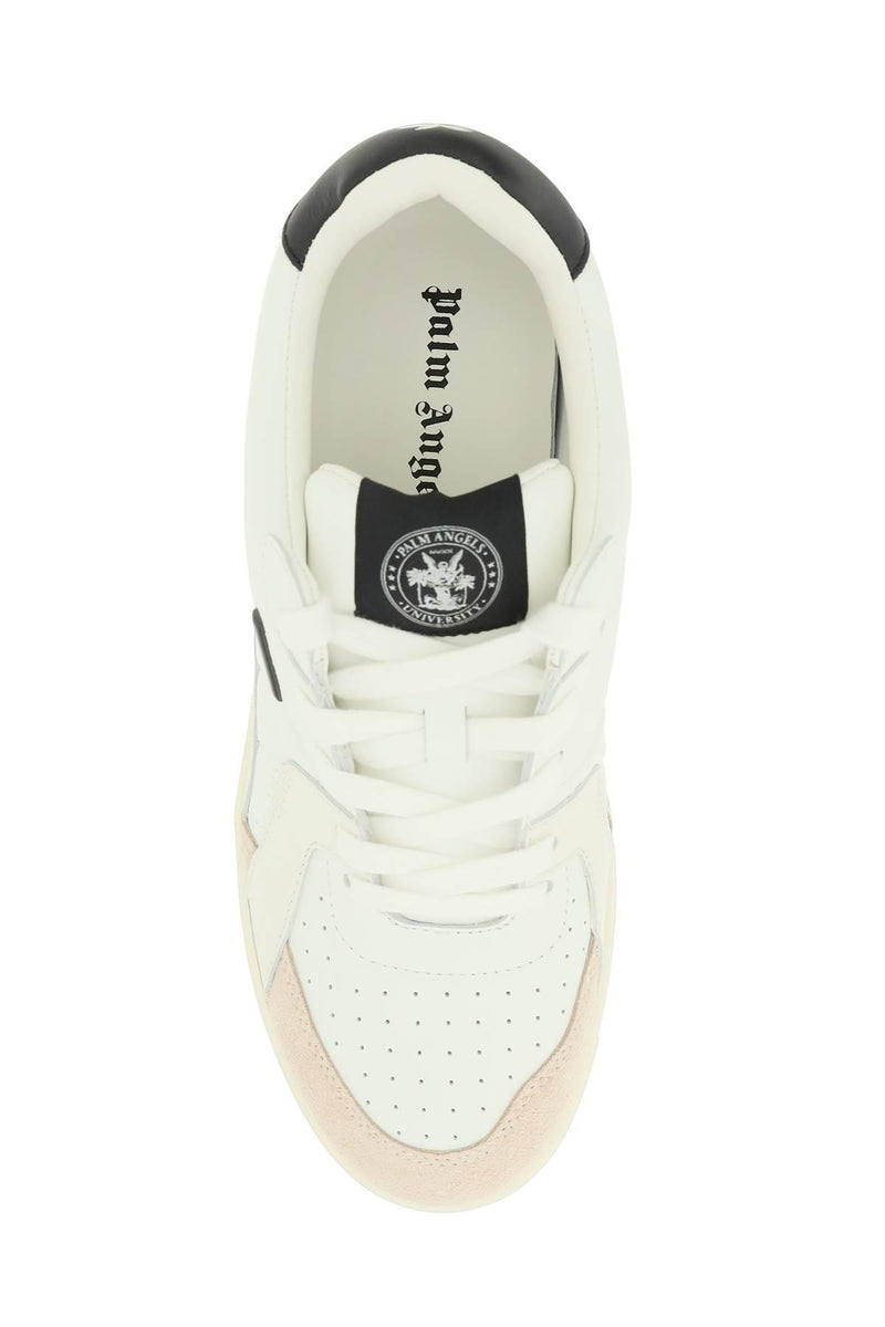 Palm Angels White And Black University Low Sneakers - Men - Piano Luigi