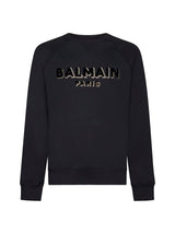 Balmain Flocked And Metallic Logo Sweatshirt - Men - Piano Luigi