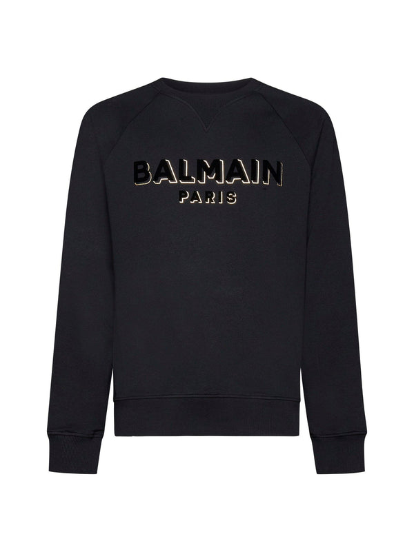 Balmain Flocked And Metallic Logo Sweatshirt - Men - Piano Luigi