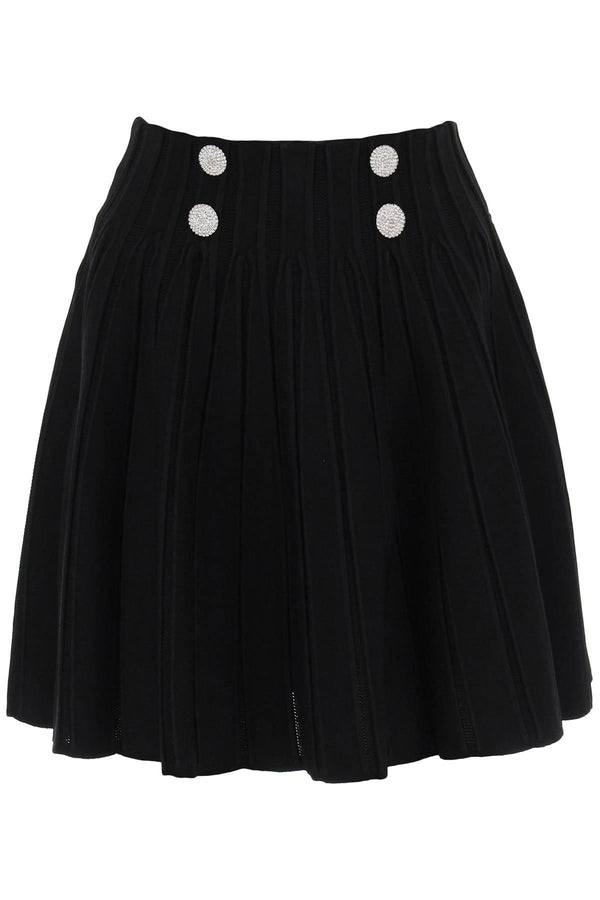 Balmain Rib Knit Skater Mini Skirt - Women - Piano Luigi