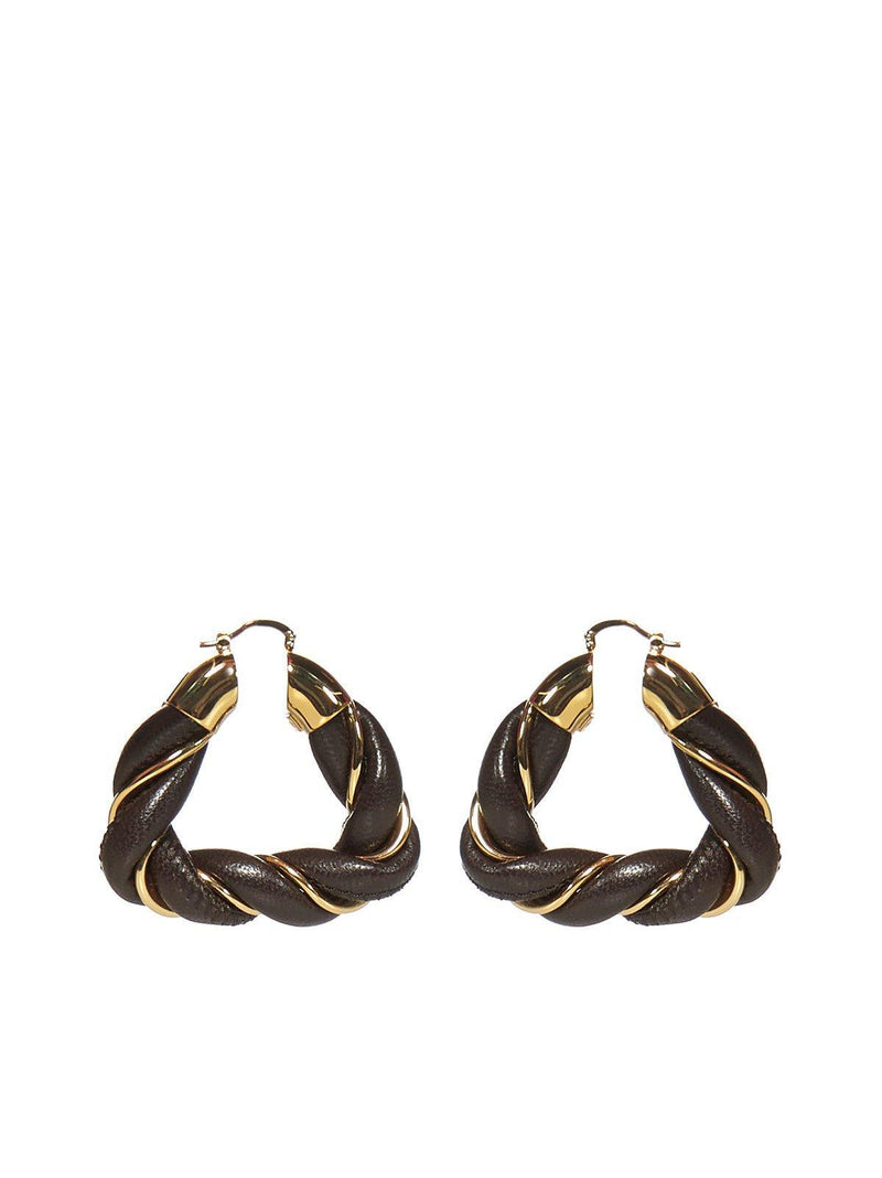 Bottega Veneta Woven Hoop Earrings - Women - Piano Luigi