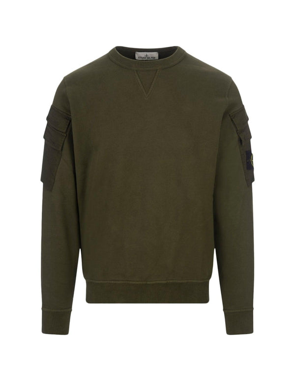 Stone Island Military Green Sweatshirt With Pockets - Men - Piano Luigi