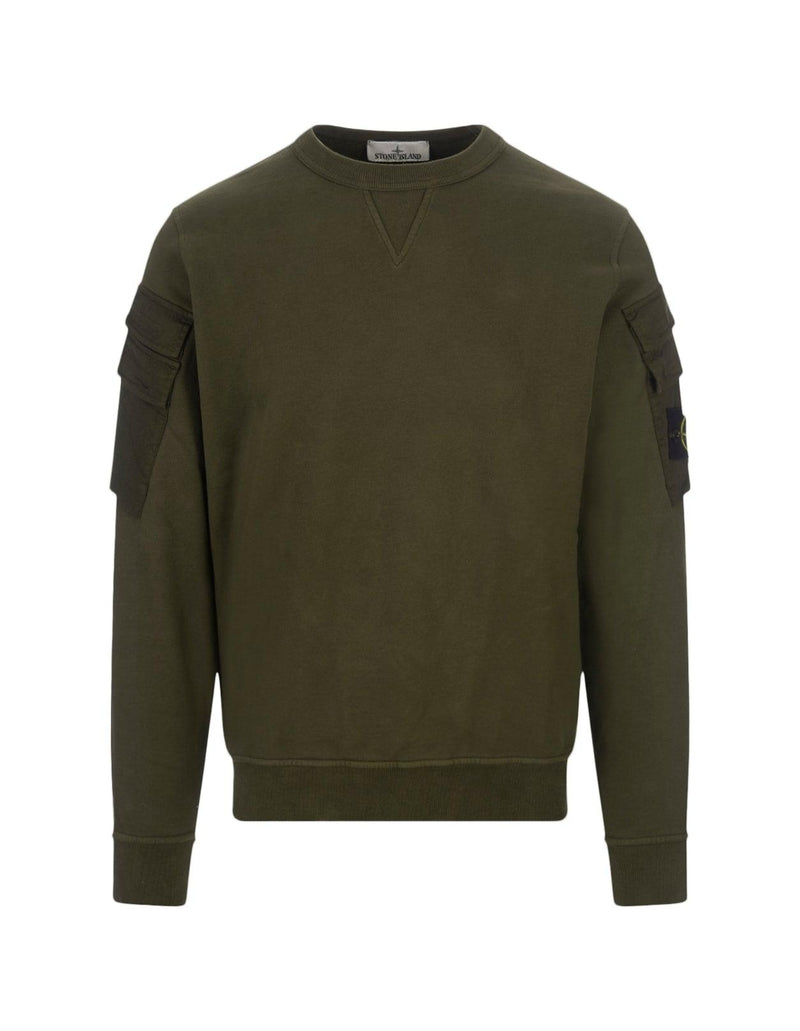 Stone Island Military Green Sweatshirt With Pockets - Men - Piano Luigi