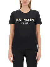 Balmain Logo Printed Crewneck T-shirt - Women - Piano Luigi