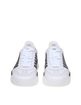 Dsquared2 New Jersey Sneakers In White/black Leather - Men - Piano Luigi