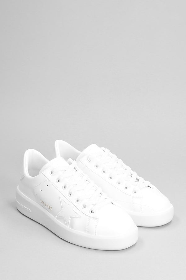 Golden Goose Pure Star Sneakers In White Leather - Women - Piano Luigi