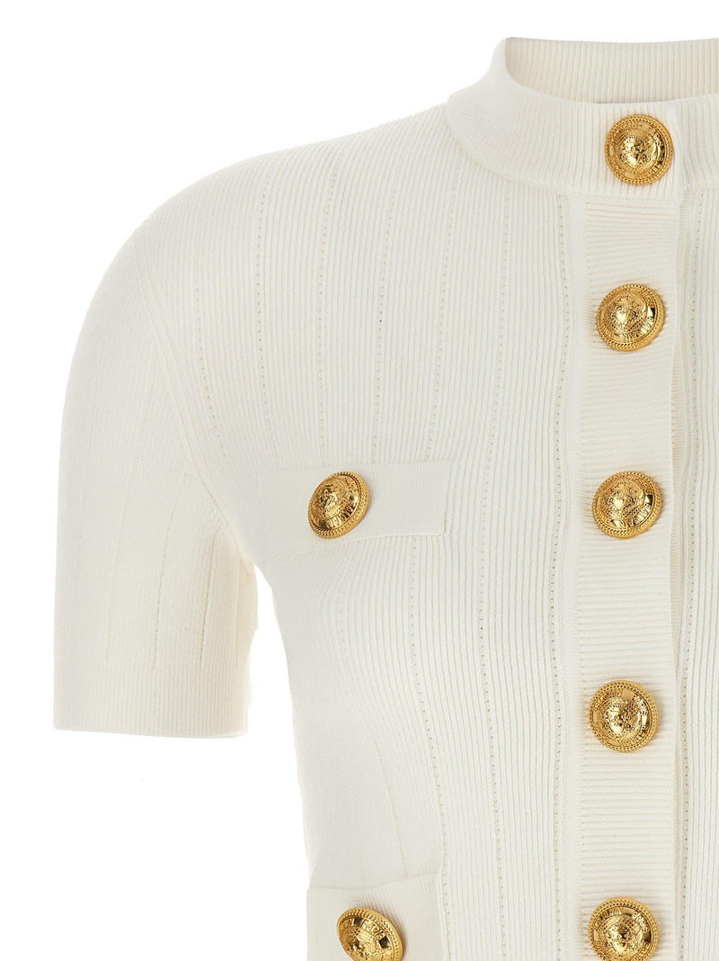 Balmain Logo Buttons Cardigan - Women - Piano Luigi