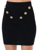 Balmain 6-button Knit Skirt - Women - Piano Luigi