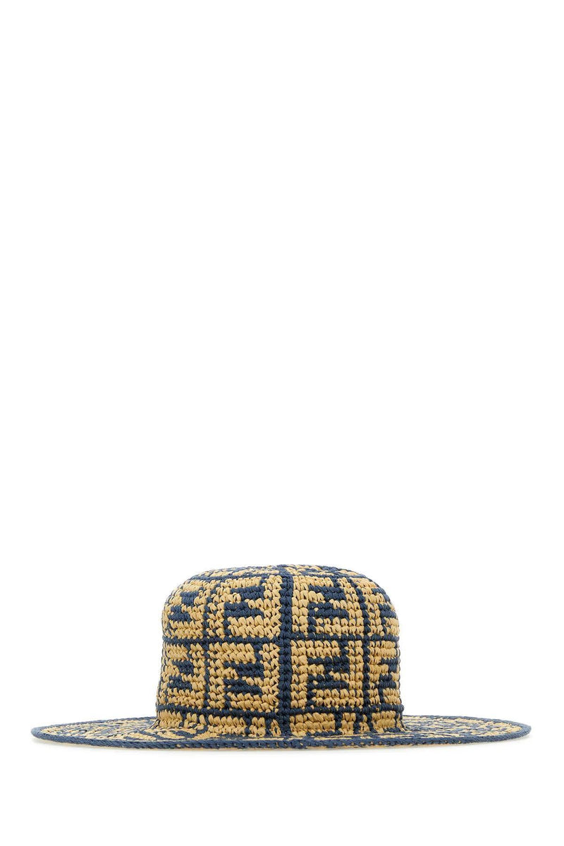 Fendi Two-tone Raffia Hat - Women - Piano Luigi