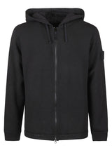 Stone Island Logo Sleeve Zip Hoodie - Men - Piano Luigi