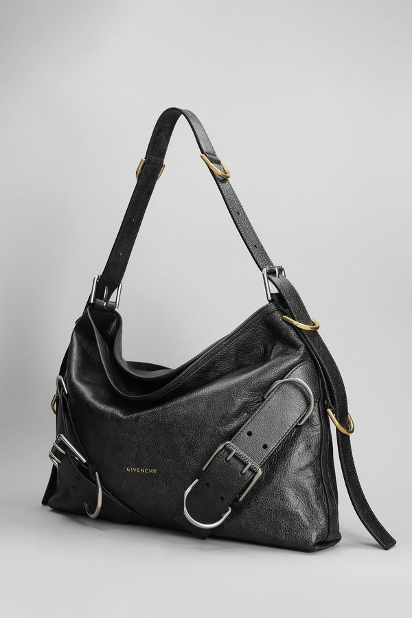 Givenchy Voyou Shoulder Bag In Black Leather - Women - Piano Luigi