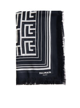 Balmain Jacquard Shawl With Frayed Edges - Women - Piano Luigi