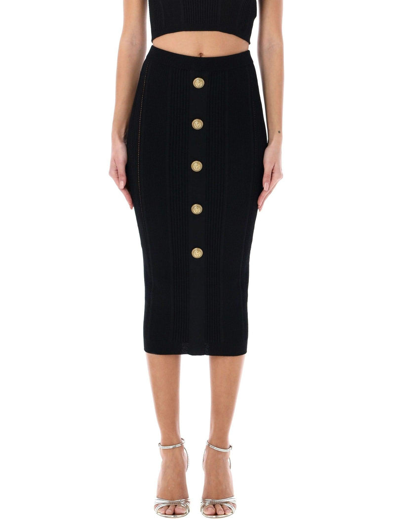 Balmain 5-button Knit Skirt - Women - Piano Luigi