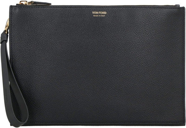 Tom Ford Leather Flat Pouch - Men - Piano Luigi