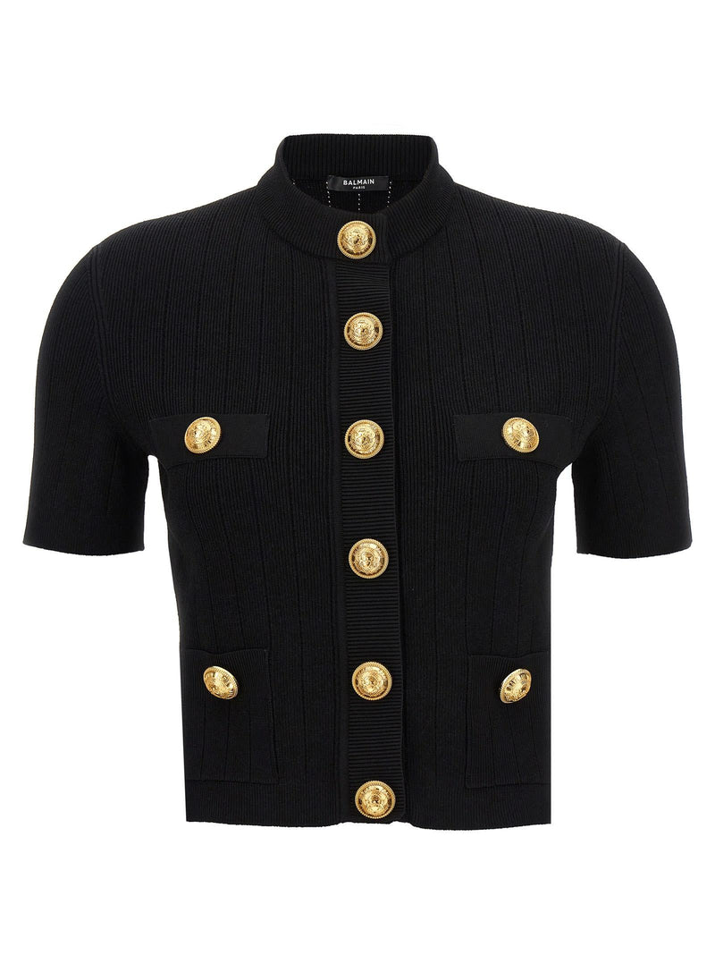 Balmain Logo Buttons Cardigan - Women - Piano Luigi