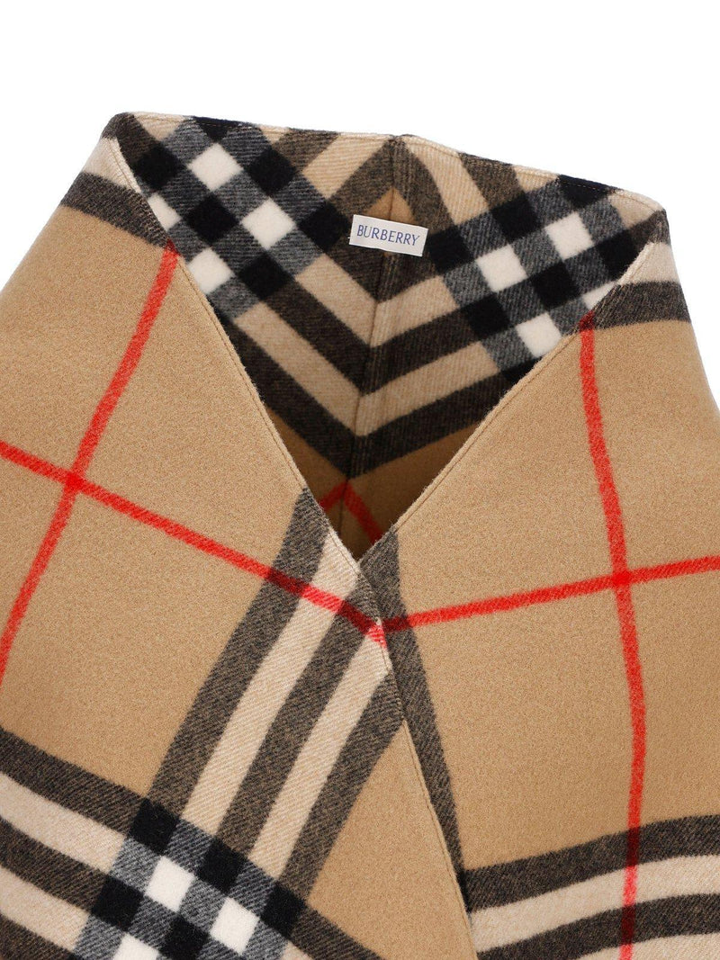 Burberry Check Printed Fringed Cape - Women - Piano Luigi