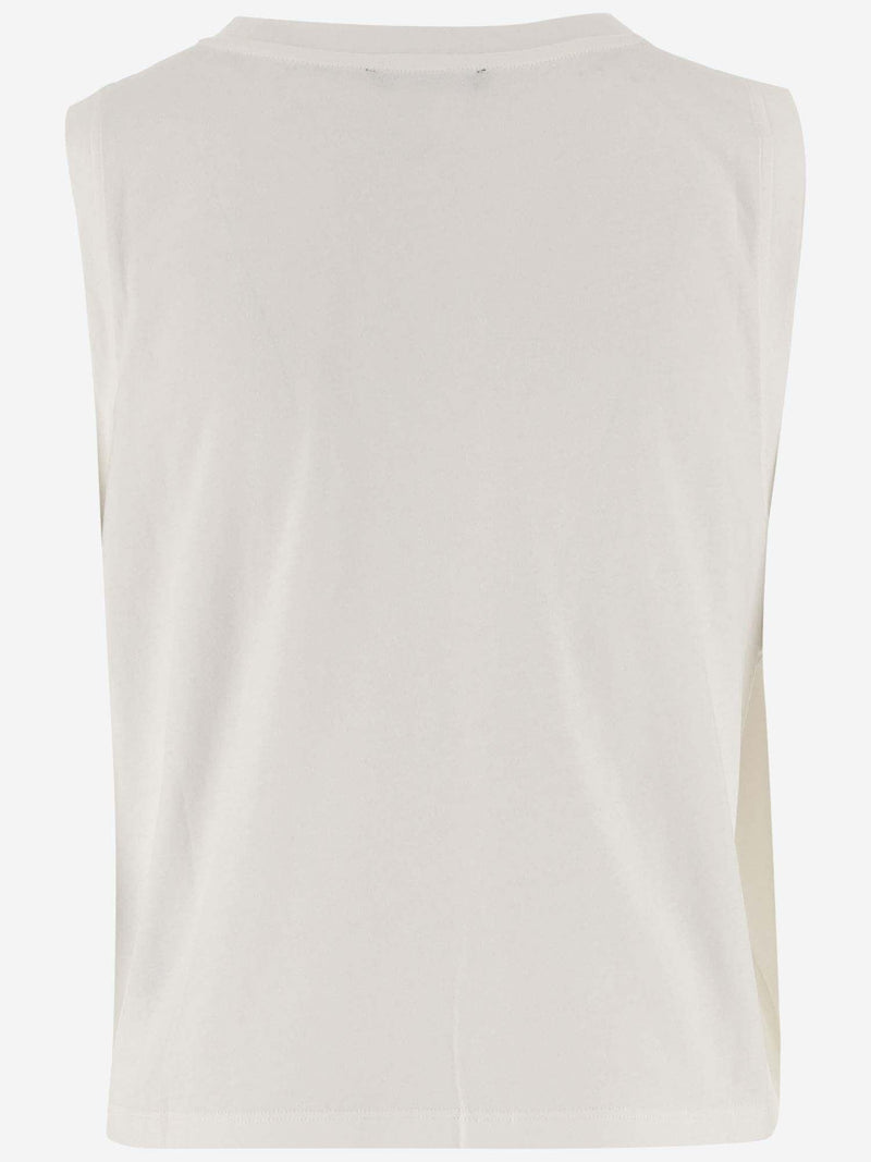 Balmain Cotton Tank Top With Logo - Women - Piano Luigi