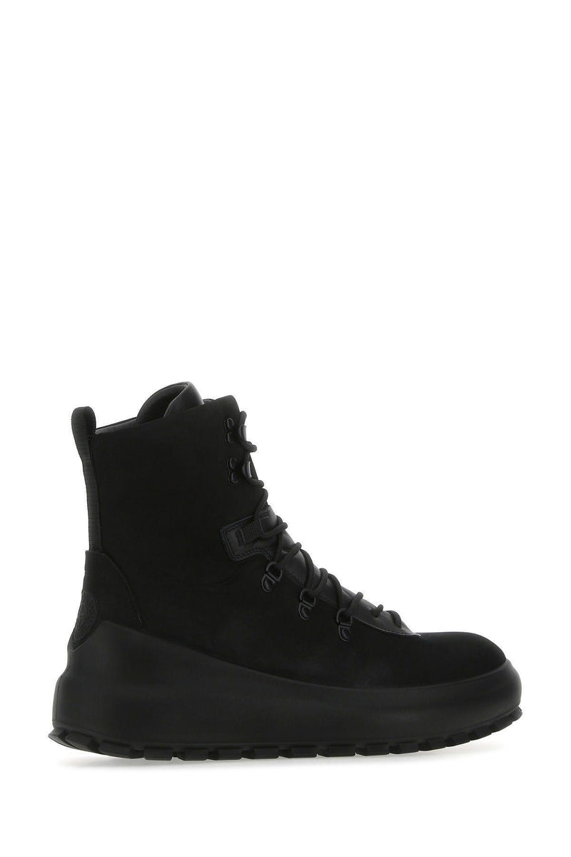 Stone Island Black Leather Boots - Men - Piano Luigi