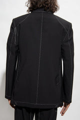 Off-White Black Blazer With Contrasting Stitching - Men - Piano Luigi