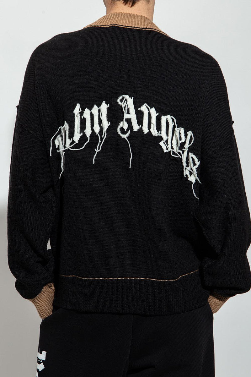 Palm Angels Black Wool Sweater - Men - Piano Luigi