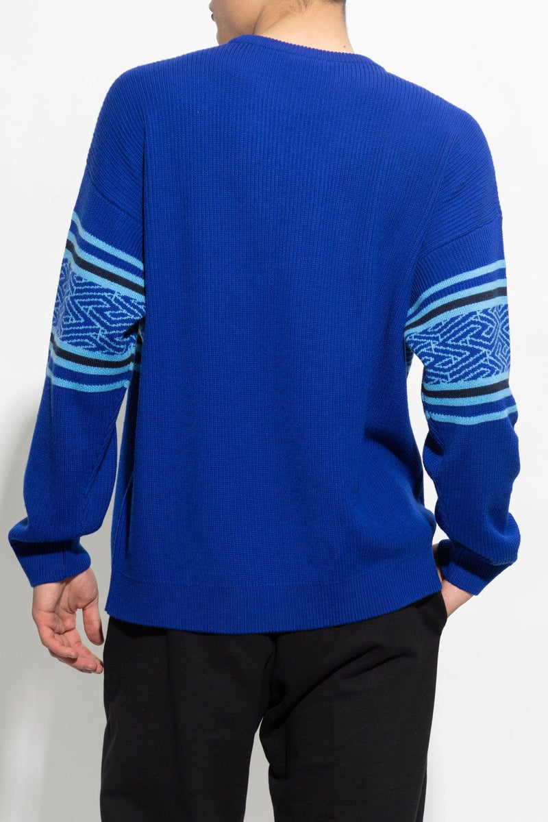 Versace Blue Wool Sweater - Men - Piano Luigi