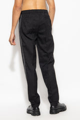 Versace Black Pleat-Front Trousers With Logo - Men - Piano Luigi