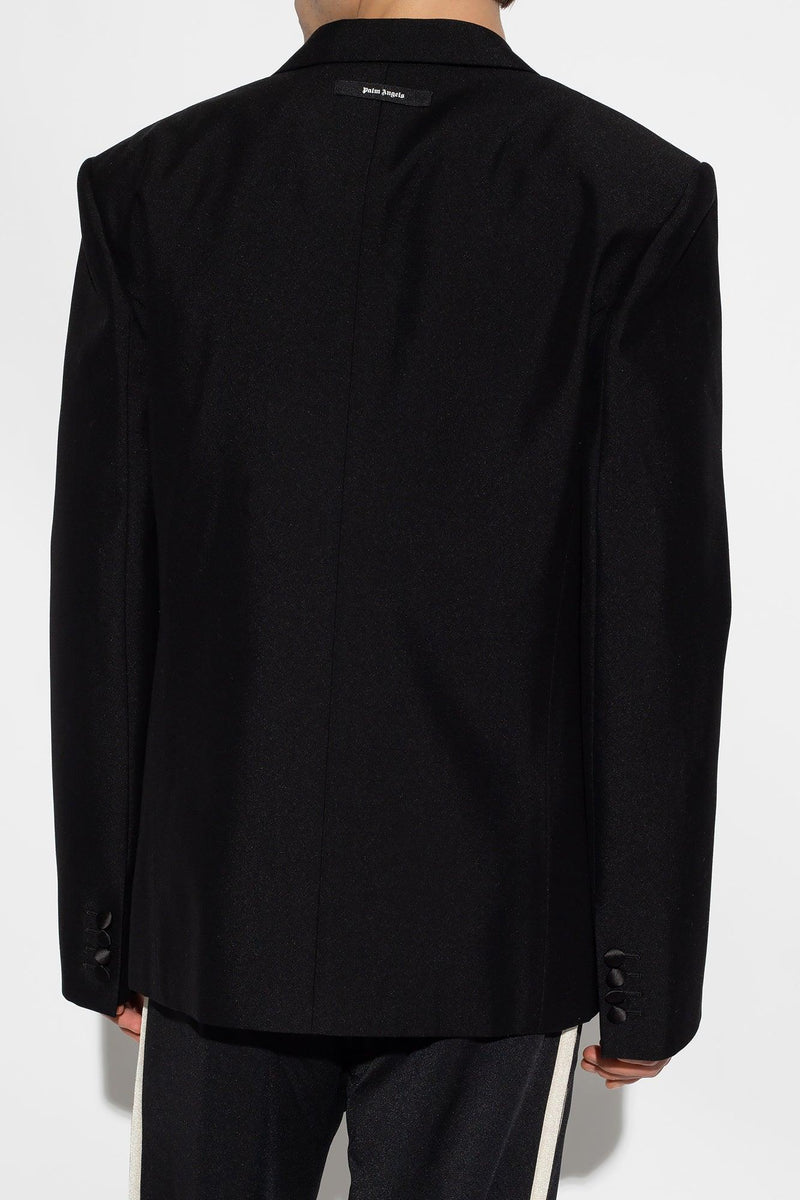 Palm Angels Black Double-Breasted Blazer - Men - Piano Luigi