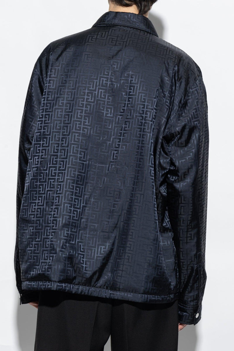 Balmain Navy Blue Monogram Jacket - Men - Piano Luigi