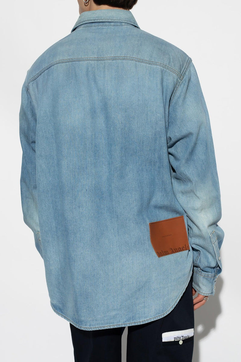 Palm Angels Blue Denim Shirt - Men - Piano Luigi