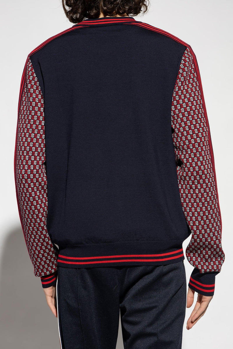 Balmain Red Sweater With Monogram - Men - Piano Luigi