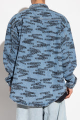 Vetements Blue Denim Shirt With Logo - Men - Piano Luigi