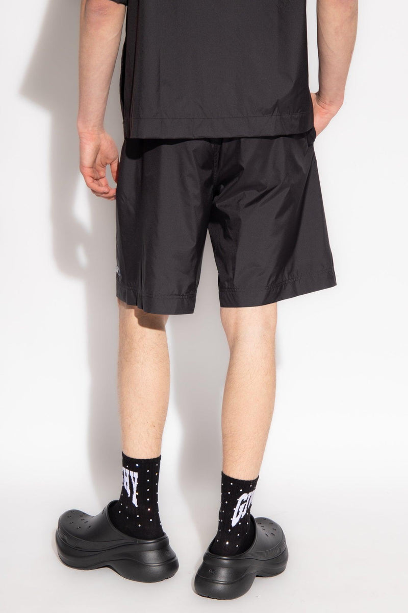 Givenchy Black Shorts With Logo - Men - Piano Luigi