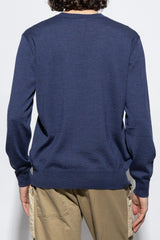 Dsquared2 Navy Blue Wool Sweater With Logo - Men - Piano Luigi