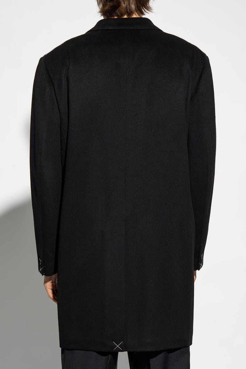 Versace Black Wool Coat - Men - Piano Luigi